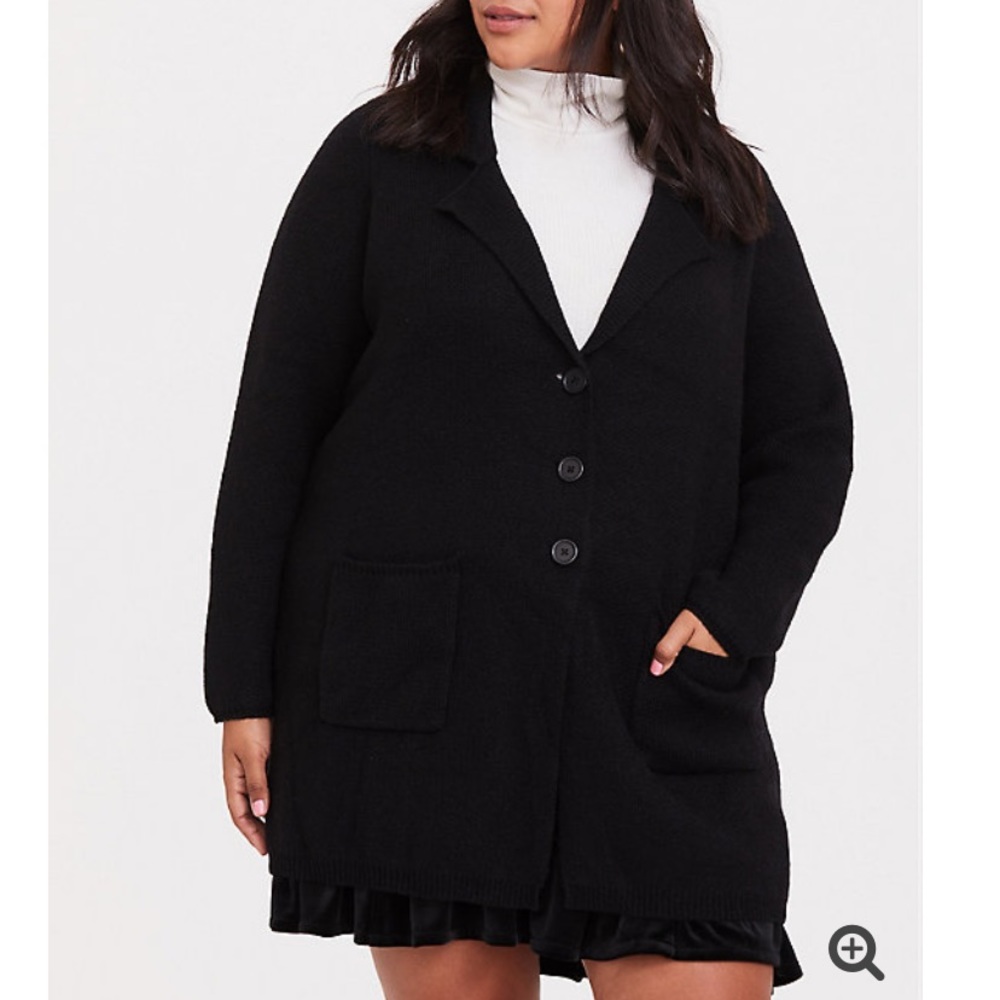 💢NEW Torrid Black Sweater Coat